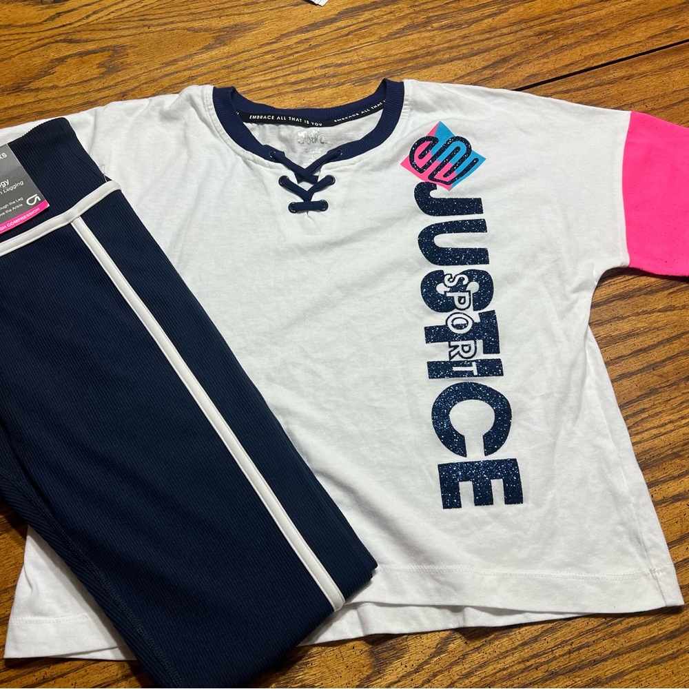 Justice White and Pink Kids , Gap leggings Set
